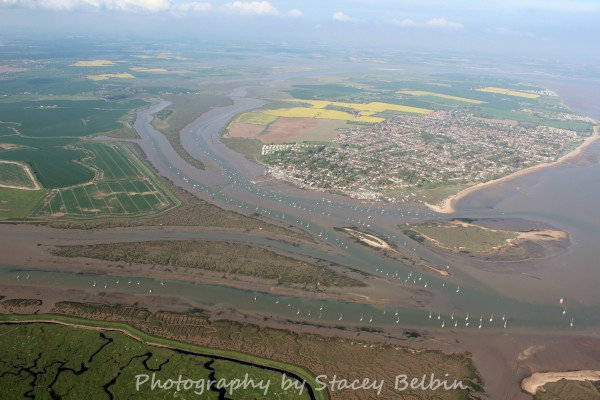 Mersea moorings seen from the air